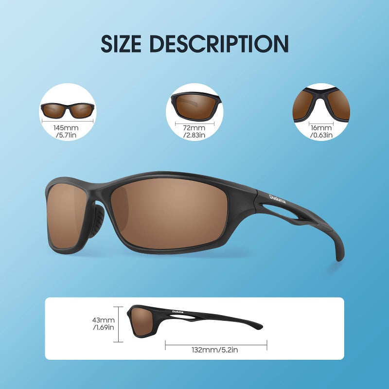 Duduma Polarized Sports Sunglasses for Men Women Running Cycling Fishing Golf Driving Shades Sun Glasses Tr90(black matte frame with brown lens) - Image 4